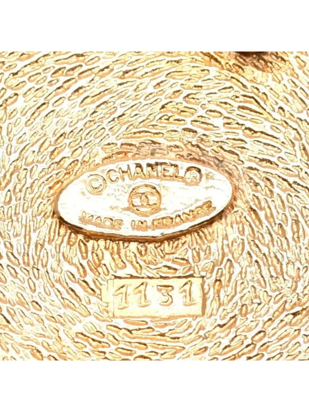 Chanel CC Logo Brooch Metal Cambon Coin Round Gold